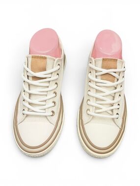 Very G Cream Canvas Platform Sneakers Size 6.5 Brand New In Box
